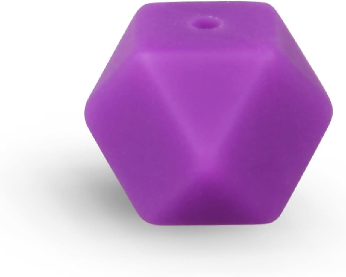 50 Pieces 14mm Silicone Beads Hexagon Loose Rubber Beads for DIY Bracelets and Necklace Jewelry Keychain Making Accessories (52)