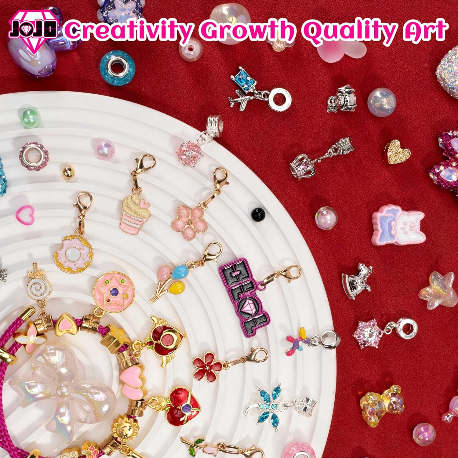 DIYJOJO Girls Treasure Gift Box, 1500pcs Jewelry Making Kits with Guided, 1 Dreamcatcher, 4 Beaded Pen, 15 Bracelet, 3 Necklace,4 Headdress, Christmas Birthday Gifts for 6-12 Year Old