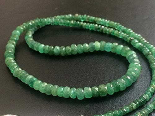 20 inch Strand Natural Emerald 2.8-6 mm rondelle Faceted Beads for Jewelry - 20 inch Emerald Faceted Beads, 2.8-6mm Natural Emerald Faceted rondelle Beads Necklace, Original Emerald