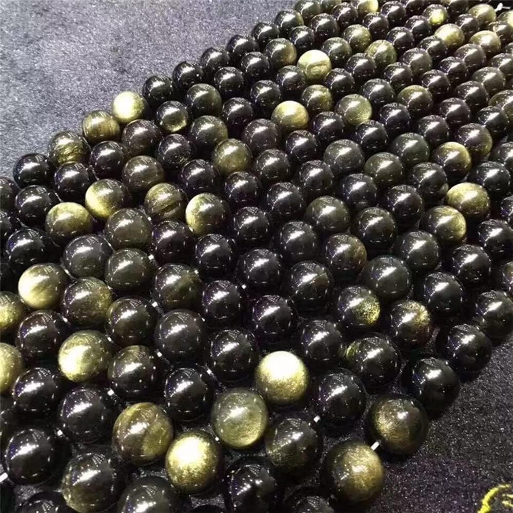 Natural Gold Obsidian Loose Beads DIY Jewelry Accessories 7A Double-Eye Gold Yaoshi semi-Finished Product 1 semi-Finished Beads (Size : 20MM)