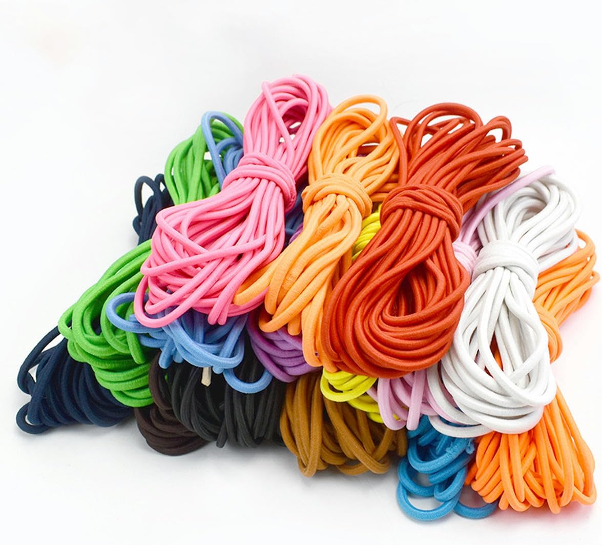 Beading Cords & Threads, 4mm Round Stretch 5/10 Meters High Elastic Rubber Band Rope for Headwear, Belt, Garment Sewing Accessories, 1 Pcs(Water Green,10 Meters)