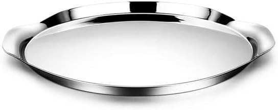 Tray Decor Stainless Steel Western Food Tray Light Luxury Round Wine Cup Tray Dessert Tray Model Room Decoration Storage Tray Food Tray(Small)