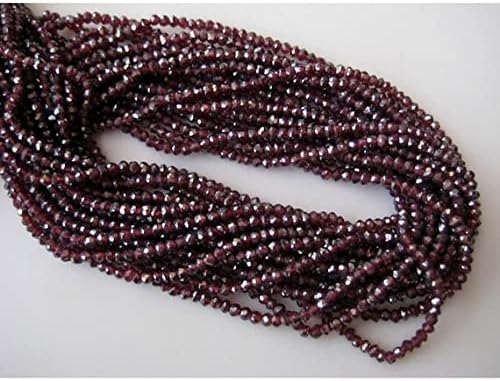 5 Strand NaturalMystic Garnet Beads, Original Mystic Garnet Micro Faceted Rondelles, Tiny Beads, Garnet Necklace, 2.5-3mm 8
