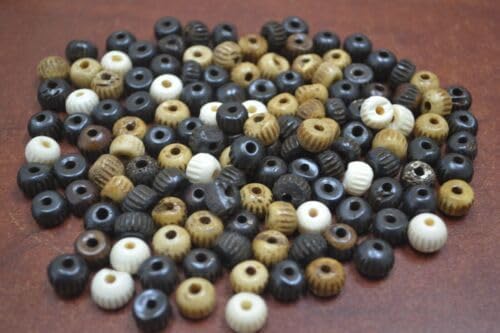 300 PCS Brown Stripe BUFFFALO Bone Beading Round Beads 10MM 1 LB #T-488 Fast Free Supply