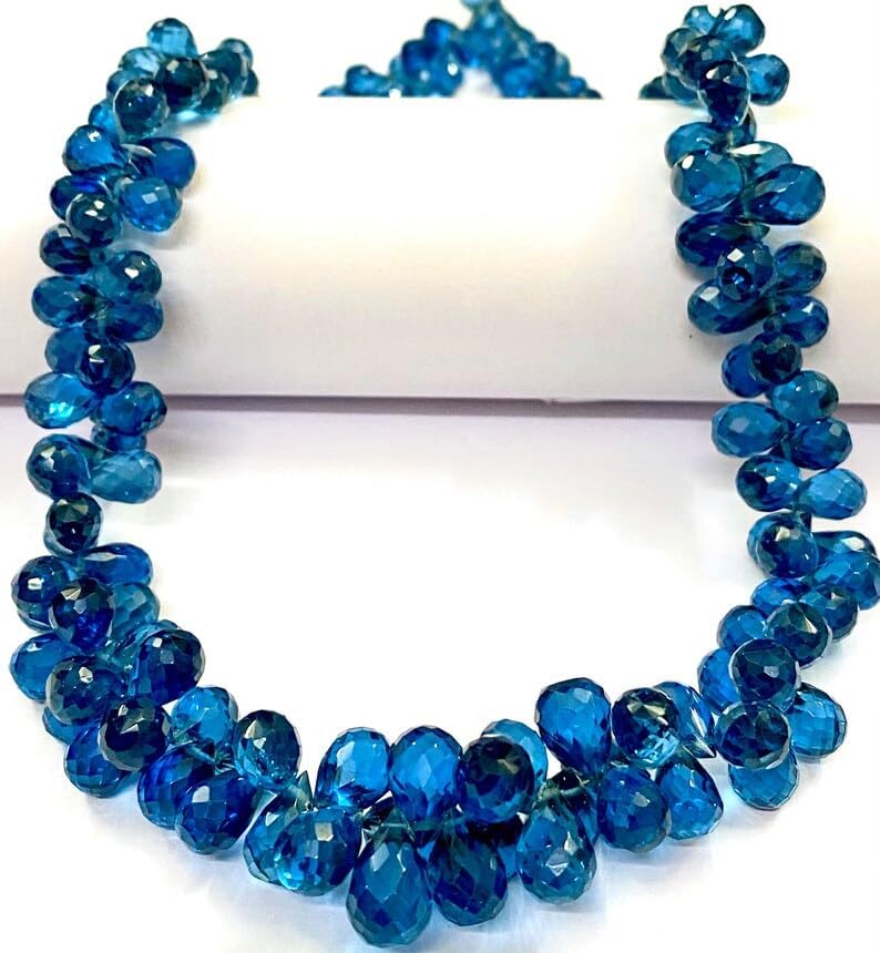 Natural NEON BLUE SPINEL tear drop Faceted Beads 5X7-7X8MM 18 inch long string jewelry making gemstone beads for necklace bracelet