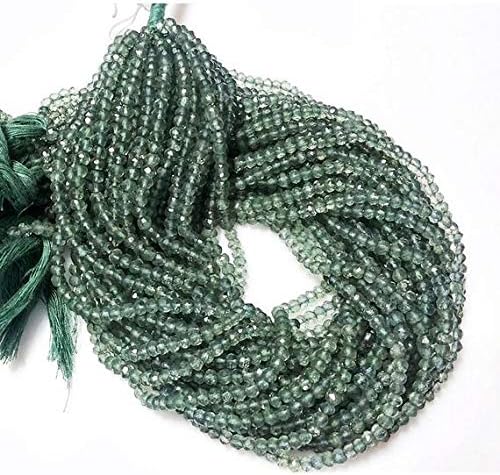 5 Strands, Green Amethyst Beads, Micro Faceted Beads, Coated Crystal Beads, Rondelle Beads, Wholesale Gemstones, 4mm Beads, 14 Inch Each Code-HIGH-49865