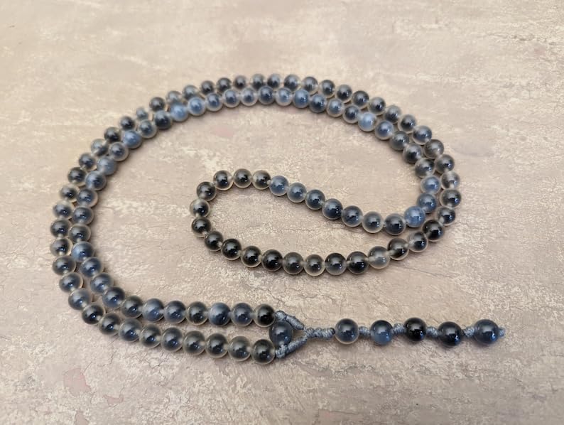 Natural Agate 8mm 108 Mala Beads, Spiritual, Meditation Beads, Reiki, Japa Mala, Buddhist Prayer Beads, Yoga Bracelet, healing beads LKMALA-RRGU-205