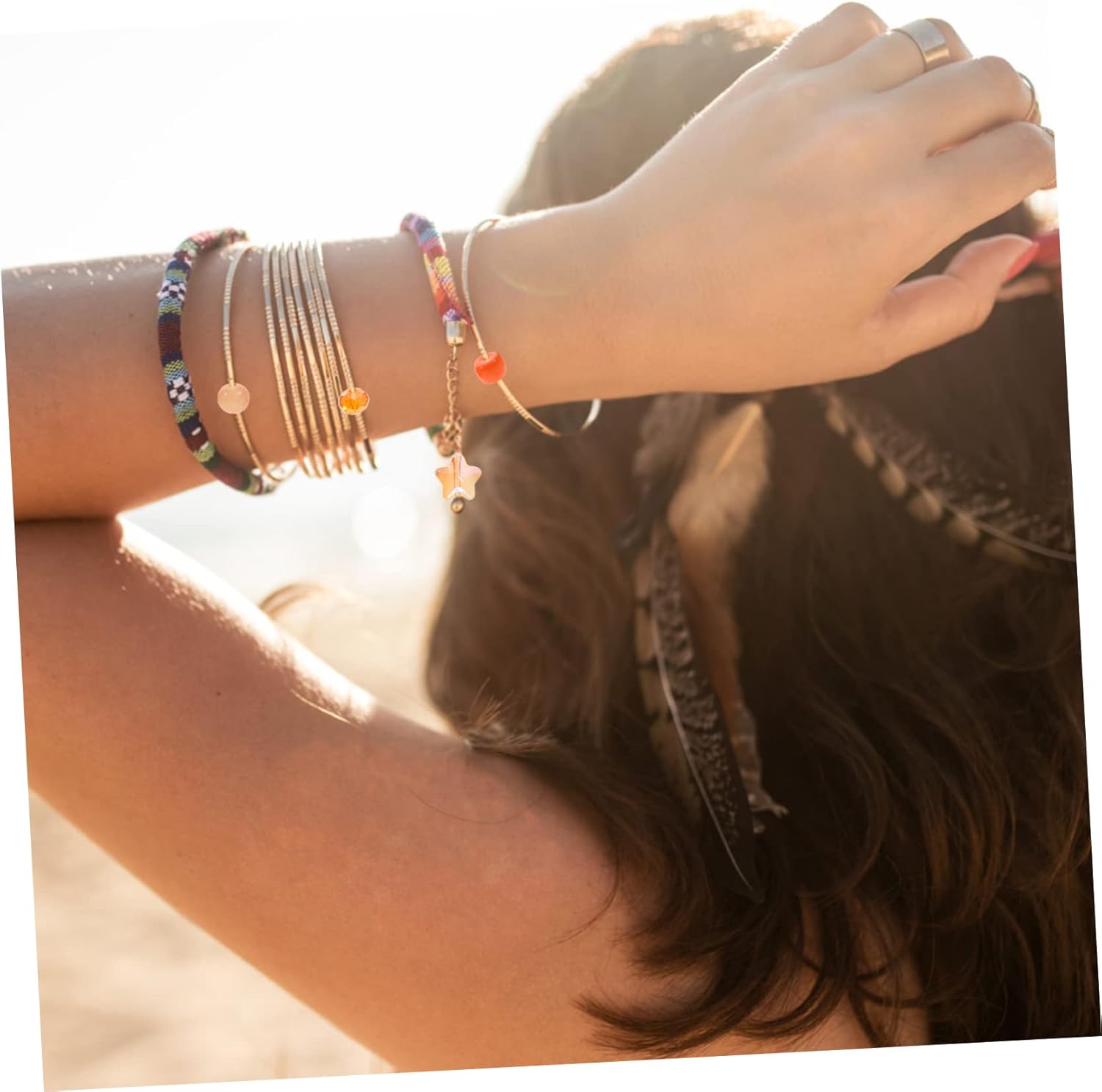 2 Packs MiPB9rrg Bead Kit Bracelet Making Kit Beads Round Loose Beads Crystal Bracelet Making Kit Manual Bead Bracelet Plastic (Orange 0.8X