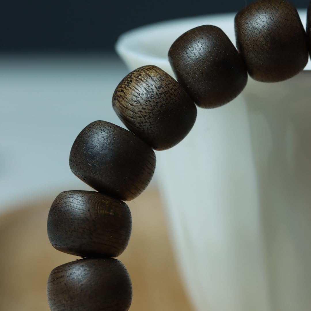 Vietnam Nha Trang Agarwood White Aquilaria Old Wood 8 * 10mm*22 Beads Single-Strand Prayer Beads Honey-Scented Sinking Grade