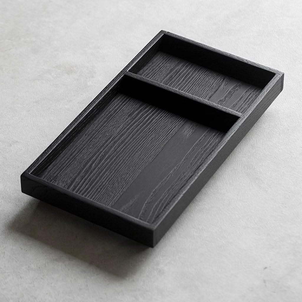 Tray Simple Tea Table Solid Wood Tea Tray Living Room Compartment Snack Dried Fruit Coffee Dessert Tray Serving Trays