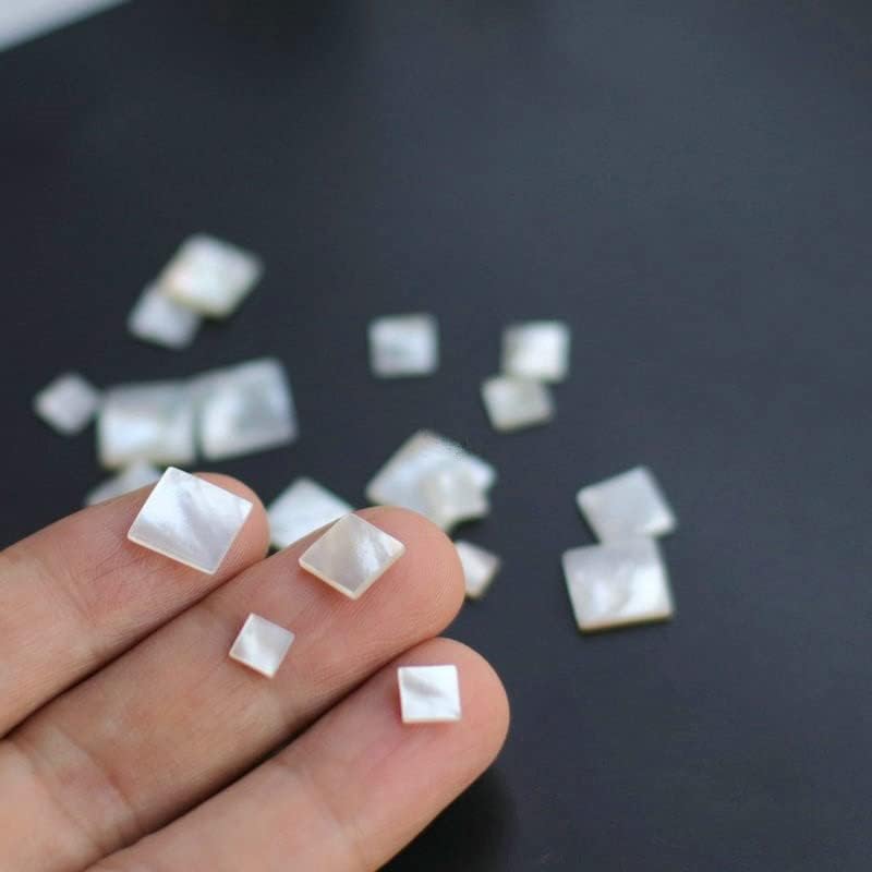 Davitu 100pcs Square Shape Loose Mother of Pearl Shape mop Shell Beads - (Item Diameter: 10mm)