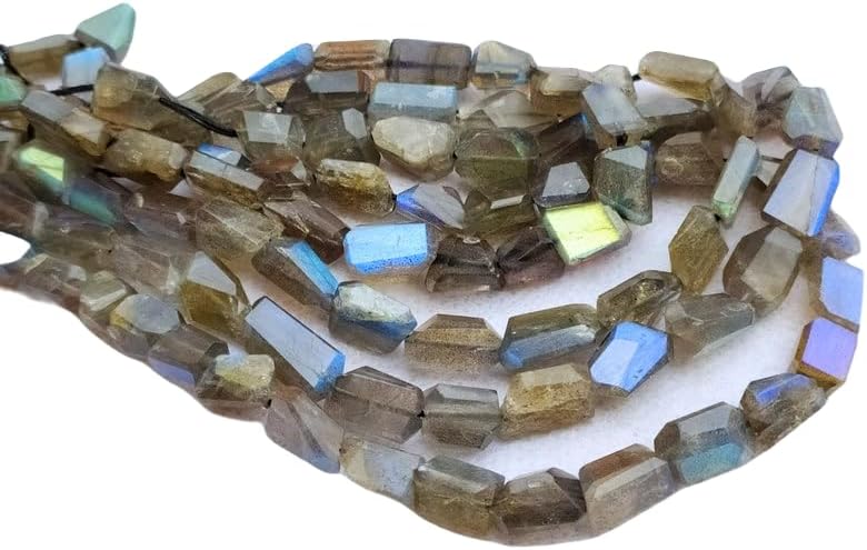13 inch Strand of Natural gem Labradorite, 6-10mm Nugget Faceted Beads for DIY Jewelry Making. | Beads_05057