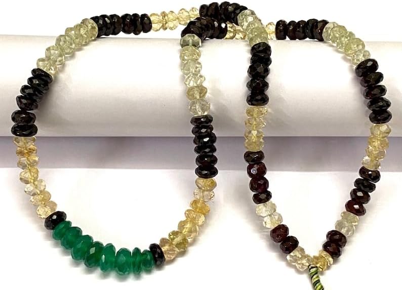 Natural MULTI gameston rondelle FACETED Beads 6x7mm 18 inch long string jewelry making gemstone beads for necklace bracelet