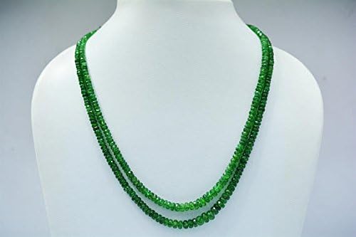 13 inch natural beads strand of 3-7mm faceted round tsavorite garnet gemstone beads for DIY jewelry - necklace, bracelet, earring, ring.