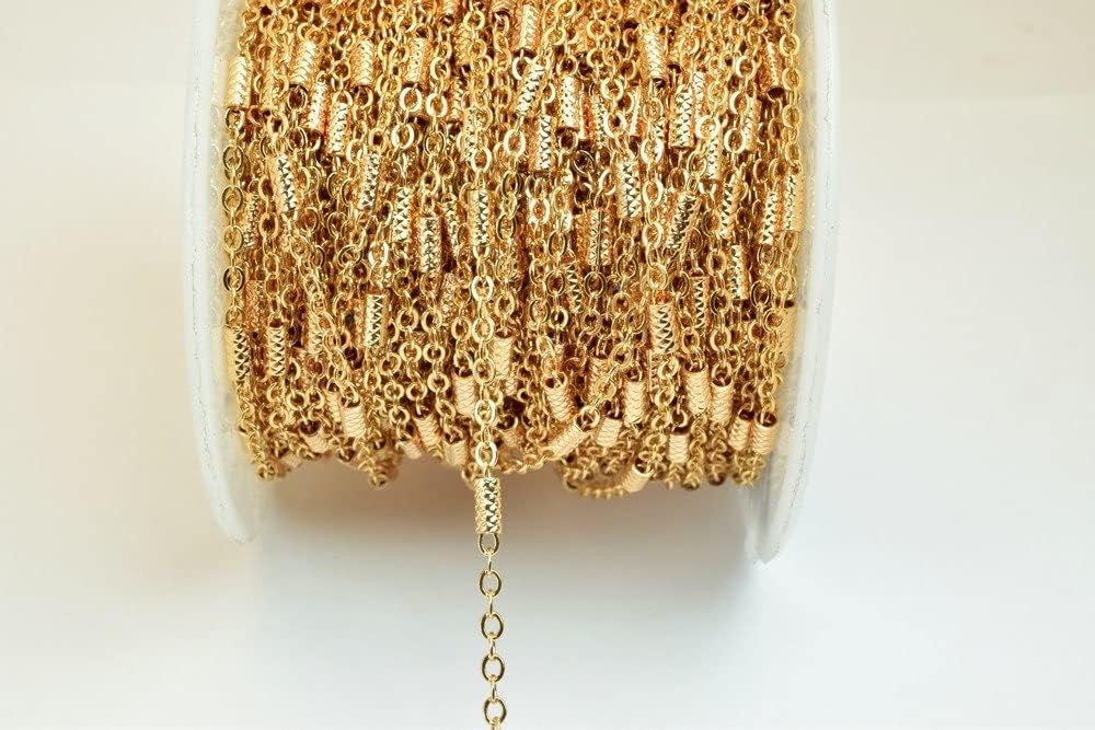 18K Pinky Gold Filled EP Flat Link Cable Chain/Bar Chain Width 2mm Thickness 0.25mm Finding Sold by Foot PGF10