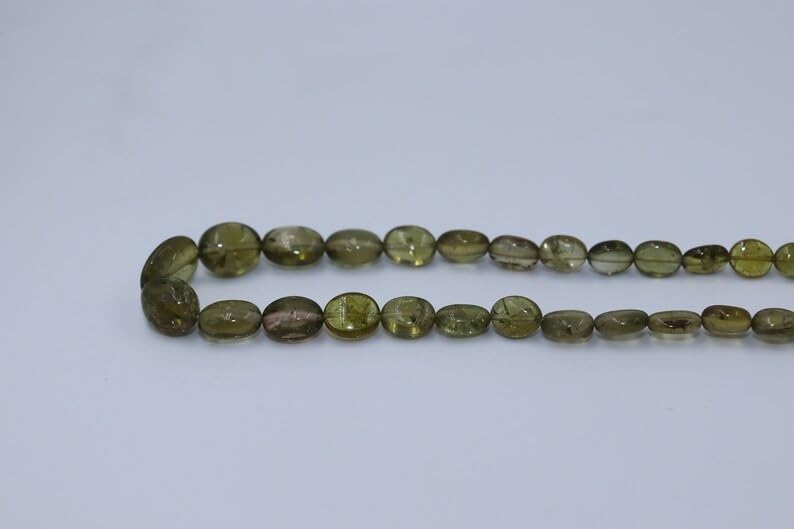 Green Tourmaline Smooth Oval Shape Beads 4 * 6-5 * 7 mm TTourmaline Beads Green Tourmaline Smooth Oval Beads Green Oval Beads for Making Jwelery