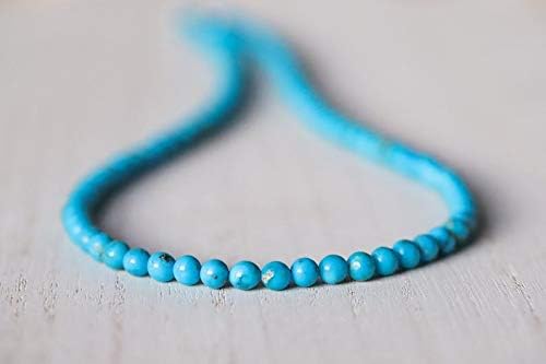 Jewelry Natural Sleeping Beauty Turquoise Necklace, Arizona Round Beaded Turquoise, Turquoise Jewelry, December Birthstone | Genuine turquoise