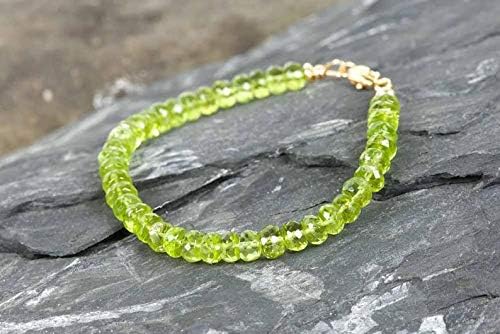 Jewelry Peridot Bracelet, Green Gemstone Delicate Bracelet, Genuine Peridot Handmade Jewelry