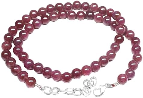Hand_Crafted red Ruby Round Ball Smooth 36 Inch Long Beads, Jewelry Supplies for Jewelry Making, Bulk Beads 7mm YO-NECK-22846