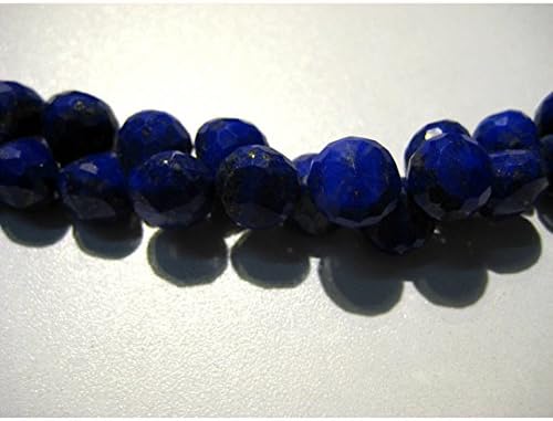 13 inch Natural Beads Strand of 8mm Faceted Onion Lapis Lazuli Gemstone briolletes Beads for DIY Jewelry - Necklace, Bracelet, Earring, Ring.