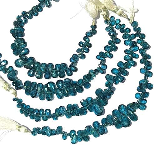 AAA++ Quality Rare Teal Blue Moss Kyanite Pear Almond Shape Faceted Briolette Beads, Big Size 5 to 18 mm 8