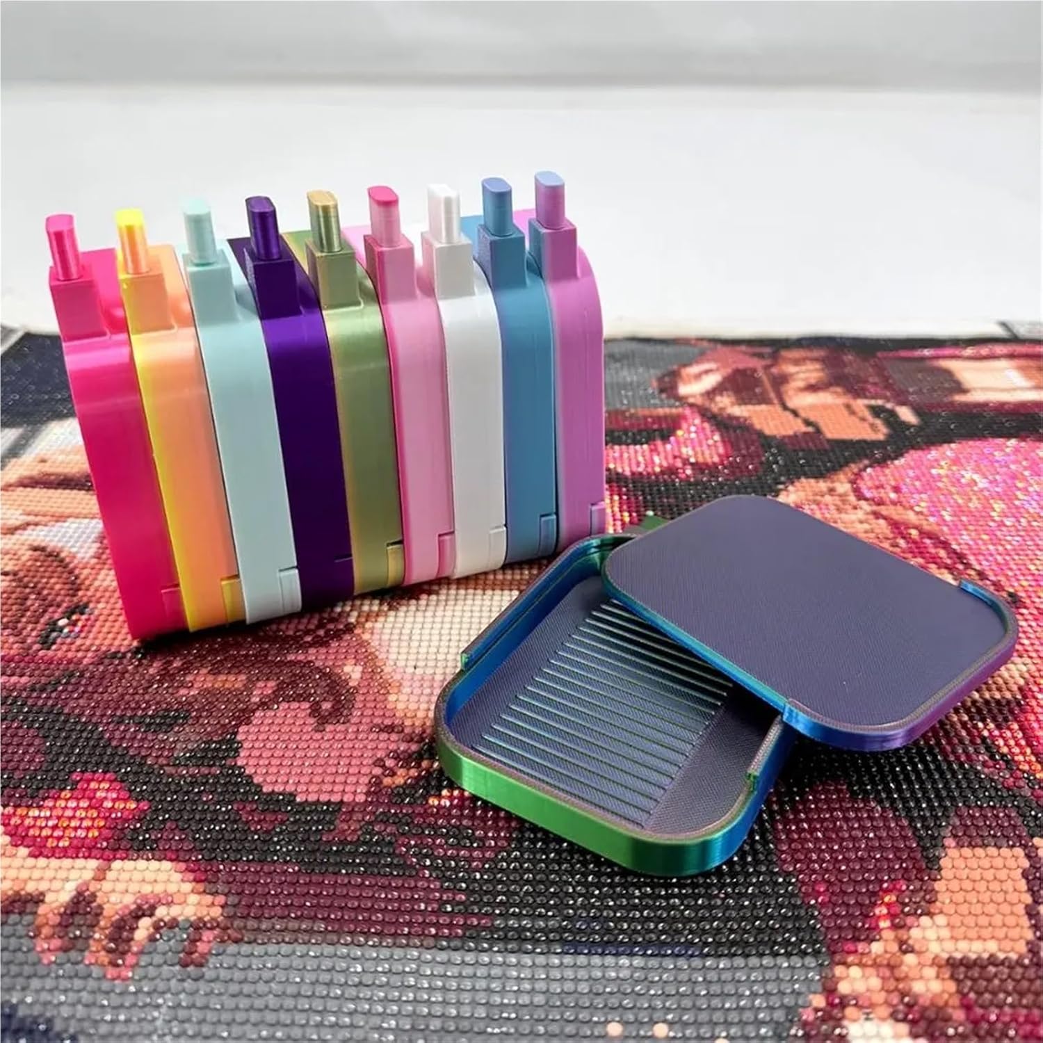 4/10pcs DIY Craft Large Diamond Painting Tray Capacity Embroidery Drill Storage Beading Plates with Cover(J,10pcs)