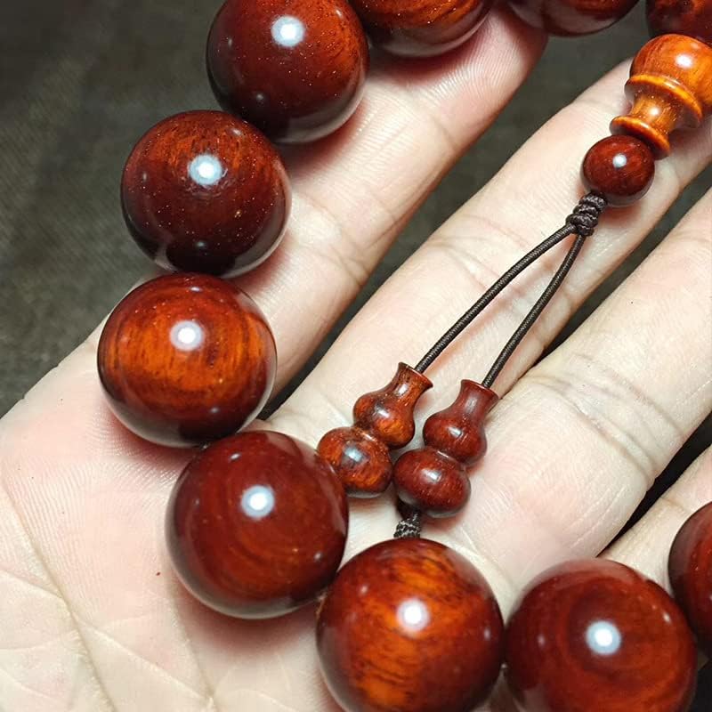 印度小叶紫檀1.8 * 13颗佛珠手串鸡血红带金星高油密玻璃底(小叶紫檀鸡血红带金星)