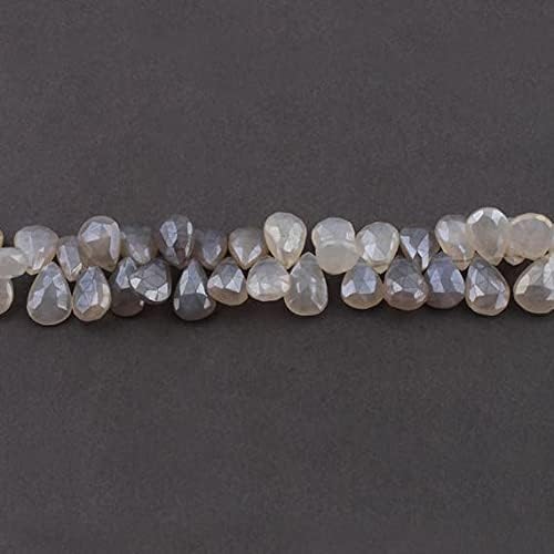 8 inch Strand of Natural Chalcedony 13x11-16x11mm pear Faceted briolette Beads for DIY Jewelry Making. |BRIO_01885
