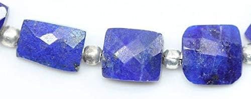 lapis lazuli rectangle chicletfaceted 4'' long strand gemstone beads, jewelry supplies for jewelry making, bulk beads, for meditation jewellery gemstone 9mm to 10mm
