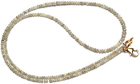16 inch strand natural white diamond 1.7-2.5 mm rondelle faceted beads - sale - natural super white diamond beads necklace 16