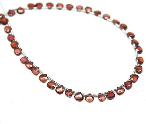 1 strand mozambique garnet heart drop faceted 8'' long strand gemstone beads, jewelry supplies for jewelry making, bulk beads, for meditation jewellery gemstone 4mm