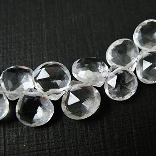 Crystal Gemstone-Semi Precious Gemstone Bead-100% Genuine Faceted Briolette Bead-Heart Shape- 7 mm 19 pcs