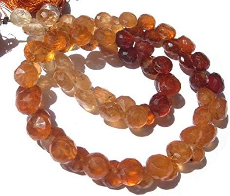 13 inch natural beads strand of 5-6mm faceted onion hessonite garnet gemstone briolletes beads for DIY jewelry - necklace, bracelet, earring, ring.