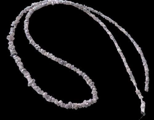 22cts Natural Platinum Druzy Diamond Bead Strand | 2.25x2x1.4mm to 4.25x2x3mm | for Jewelry Making