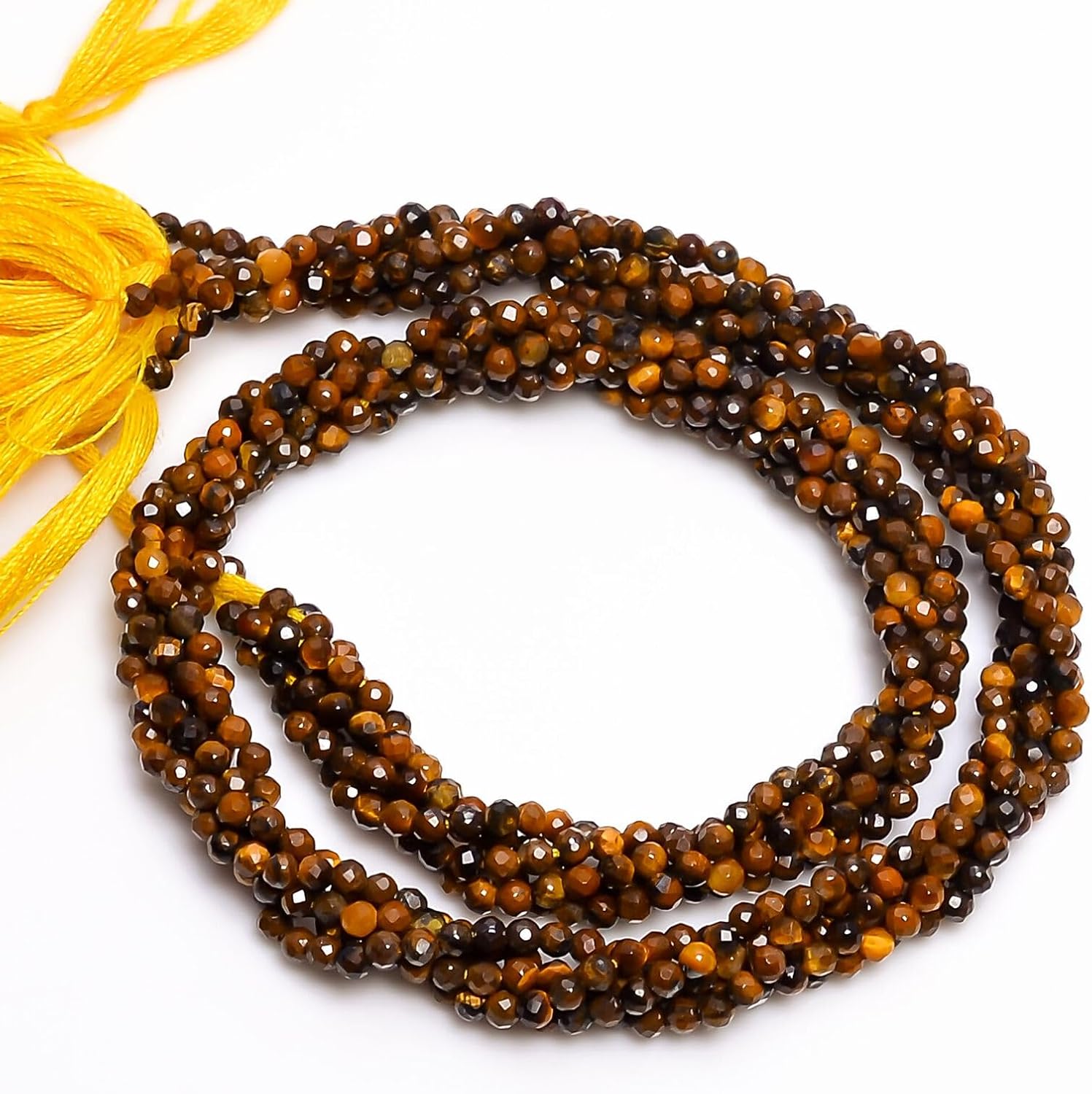 3 mm Natural Tiger Eye Faceted Round Rondelle Beads Jewelry 33 cm 100 strand CHIK-STRD-88126