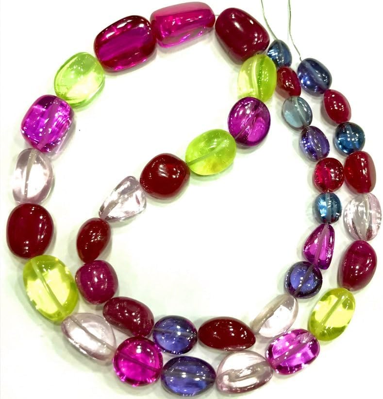 Natural Sapphire, Alexandrite, Ruby Nuggets Smooth Beads 8-13 MM 20 inch Long String Jewelry Making Gemstone Beads for Necklace Bracelet