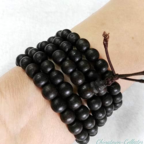 GLW Vietnam 7 Mm Agarwood Aloewood Mala Meditation Japa Prayer Beads Necklaces #3803