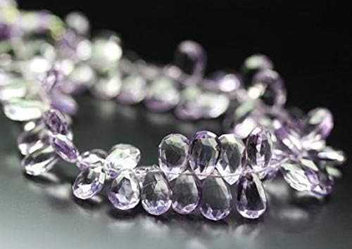 Pink Amethyst AAA Micro Faceted Pear Drop Gemstone Craft Loose Beads Strand 9 Inch Long 11mm 12mm Code-HIGH-1742