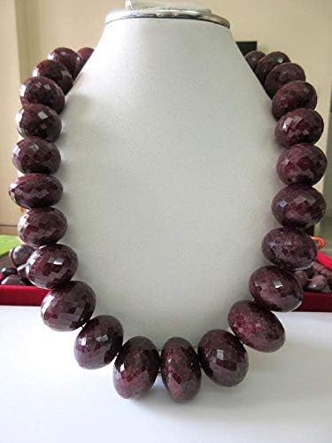 22mm to 30mm Huge Rare Natural Ruby Faceted Rondelle Beads, One of A Kind, 20 Inch Strand Code-HIGH-49560