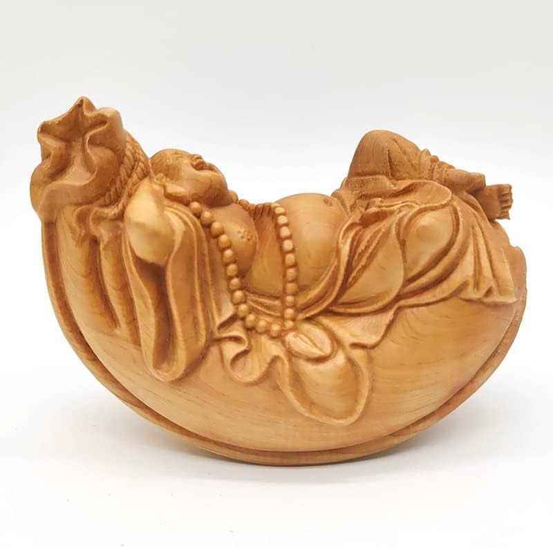 崖柏摇布袋弥勒摆件摆饰 客厅装饰工艺品规格11×8×6cm 摆饰(崖柏摇布袋弥勒摆件)