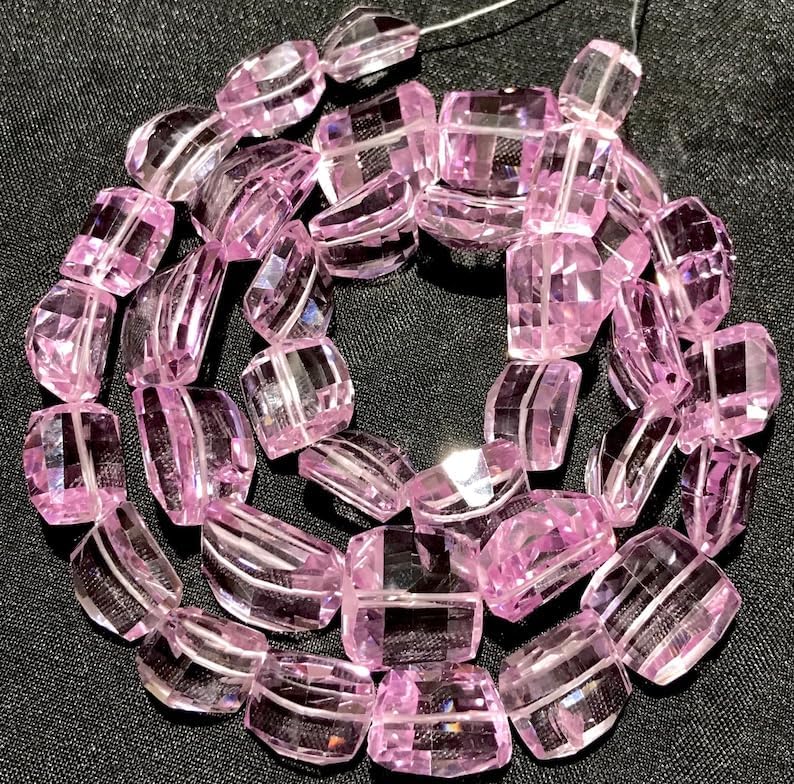 Natural Pink Spinel Nuggets Faceted Beads 10X15-13X18MM 21 inch Long String Jewelry Making Gemstone Beads for Necklace Bracelet