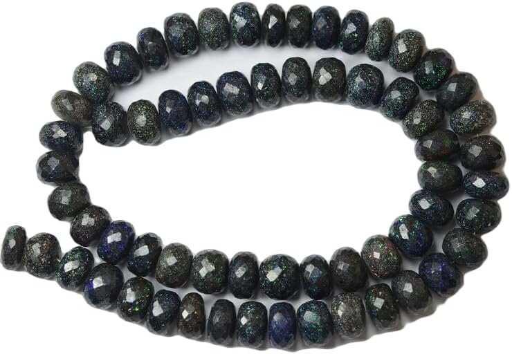 13 inch Strand of Natural gem Opal, 9.5mm Rondelle Faceted Beads for DIY Jewelry Making. | Beads_05891