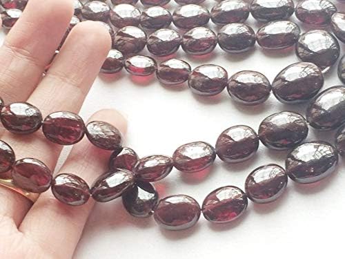 Garnet Oval Beads, Natural Garnet Plain Oval Beads, Garnet Necklace, 9x8-13x16mm, 8 Inch, 16 Pcs
