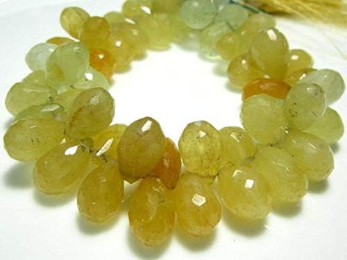 299 Carat- Helior Faceted Tear Drops- 8 Inch Long Strand -Stones Measure- 12x8-14x8mm Code-HIGH-6883