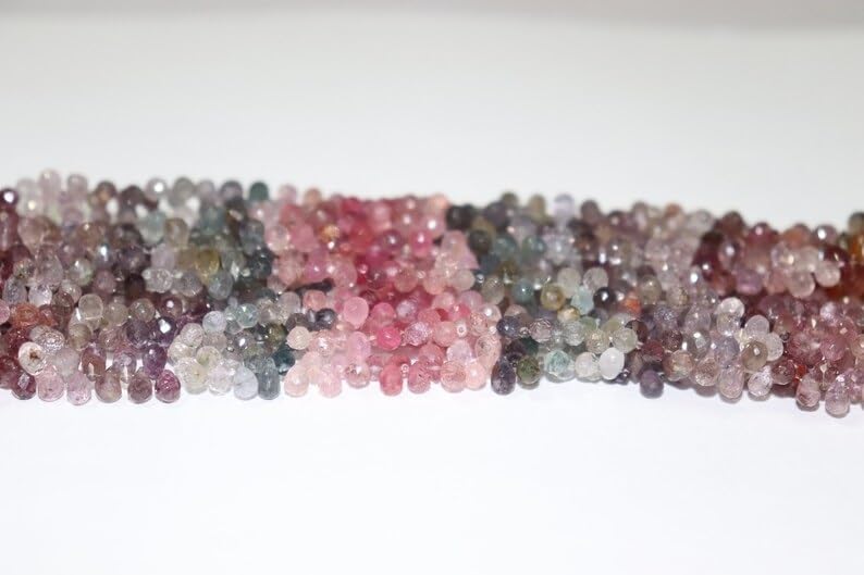 Multi Spinel Faceted Drops Beads 4 * 6mm Multi Spinel Drops Shape Spinel Side Cut Drops Shape Wholesale Beads Lot