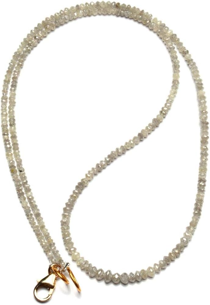 16 inch strand natural white diamond 1.7-2.5 mm rondelle faceted beads - sale - natural super white diamond beads necklace 16