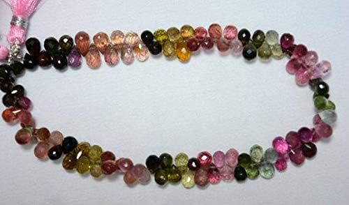 Multi Color Tourmaline Tear Drops Beads, Faceted Beads, Tourmaline Cut Drops Briolettes, 4x6mm Approx, 10 Inch Strand Code-HIGH-30850