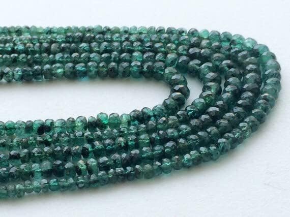 1 Strand Natural Emerald Faceted Rondelle Beads, Emerald Necklace, Original Emerald, 2.5mm to 4.5mm, 8 Inch
