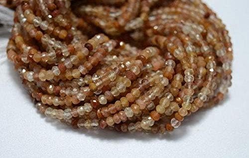 Copper Rutile Beads, Rutile Gem Stone, 3.5 mm Beads, Faceted Rondelle, Gemstone Beads, 13.5 Inch 5 Strands Code-HIGH-24388