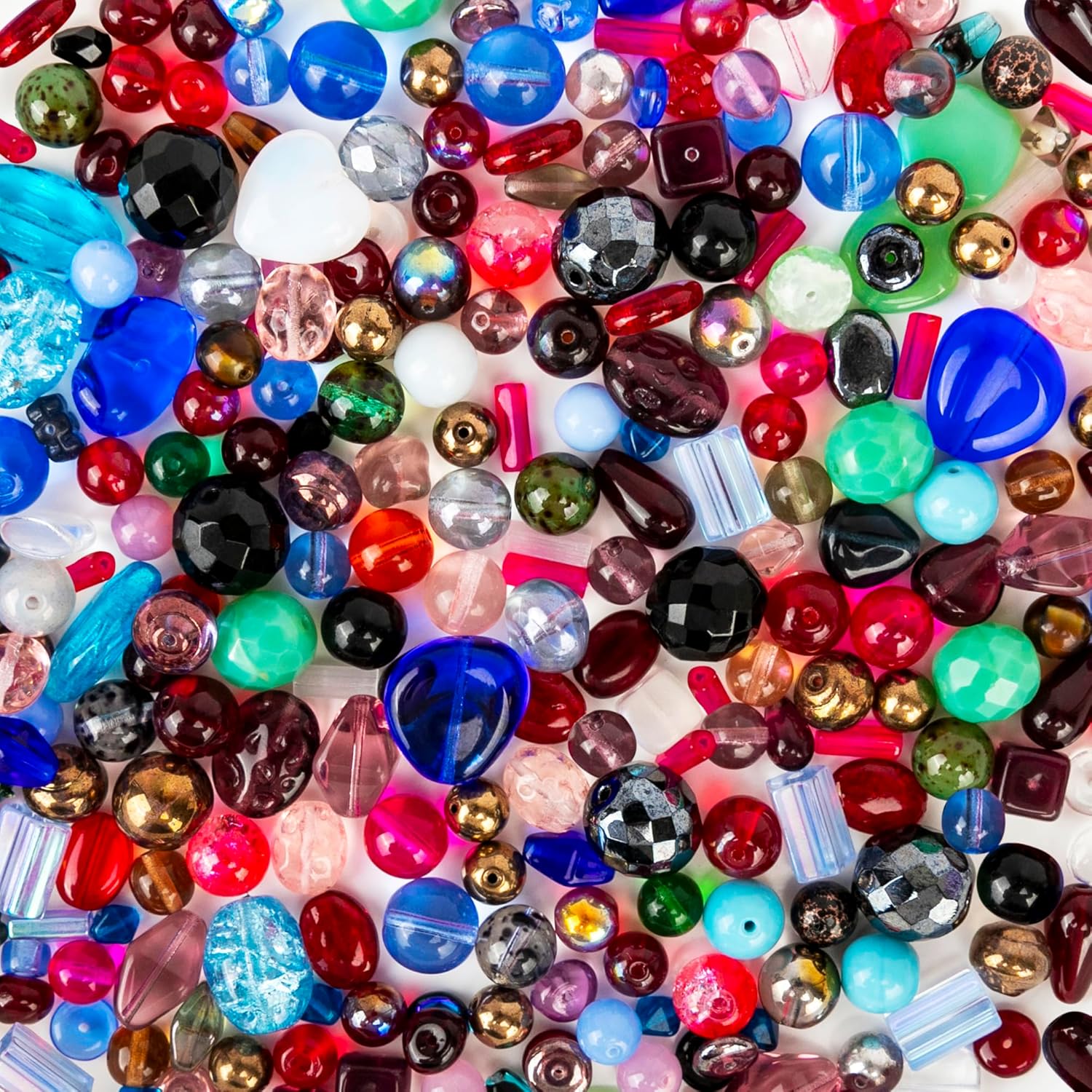One Pound Assorted Glass Beads for Jewelry Making, DIY Lamp Work, Arts and Crafts, and Decorative Hobby Artistry, Colorful Crystal Assortment Bulk Mix, 4-18mm (Mixed Colors) (12)